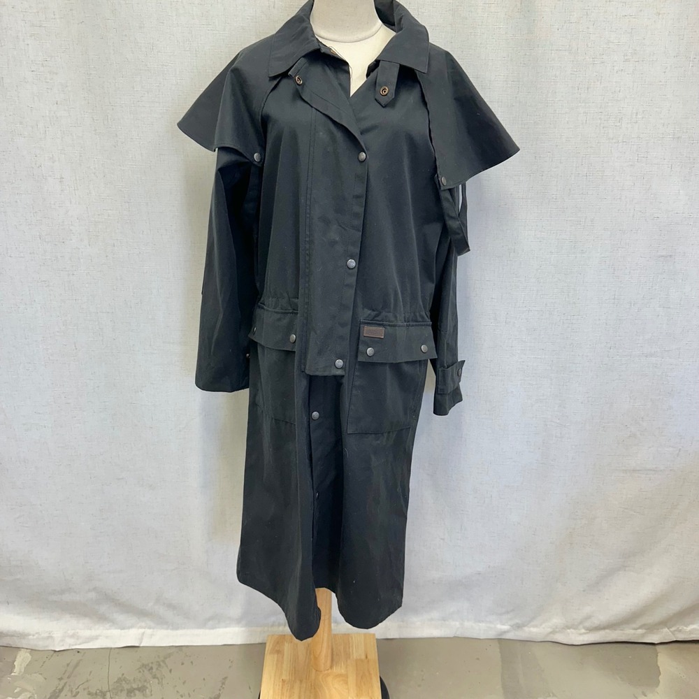 Outback Trading‎ Company Low Rider Duster Black Oilskin Western Coat Mens Small